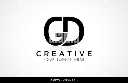 Modèle vectoriel de conception de logo lettre GD. Lettre initiale de l'alphabet logo GD Design avec brillant Reflection Business Illustration. Illustration de Vecteur