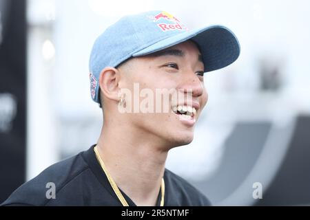 Kanagawa, Japon. 4th juin 2023. RIM Nakamura Cyclisme : 2023 Mynavi Japan Cup YOKOSUKA BMX Freestyle Park finale d'élite masculine au parc Umikaze à Kanagawa, Japon . Credit: Itaru Chiba/AFLO/Alay Live News Banque D'Images