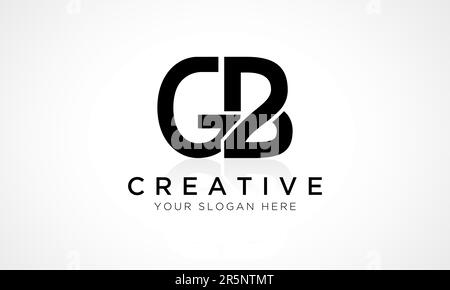 Modèle vectoriel de logo lettre GB. Lettre initiale de l'alphabet logo GB avec brillant Reflection Business Illustration. Illustration de Vecteur