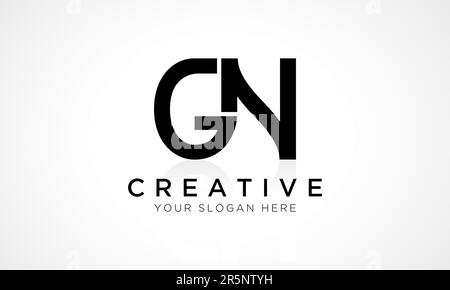 Modèle vectoriel de logo GN Letter. Lettre initiale de l'alphabet logo GN Design avec brillant Reflection Business Illustration. Illustration de Vecteur