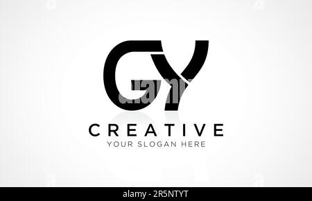 Modèle vectoriel de conception de logo GY Letter. Lettre initiale de l'alphabet logo GY avec illustration professionnelle brillante Reflection. Illustration de Vecteur