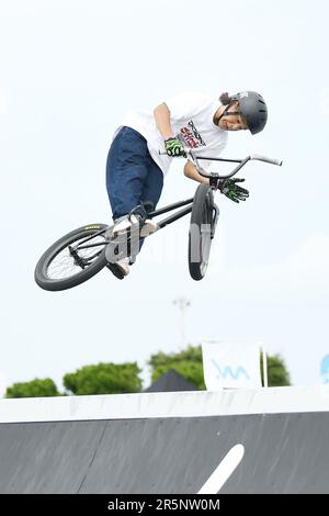 Kanagawa, Japon. 4th juin 2023. AOU Matsuura Cyclisme : 2023 Mynavi Japan Cup YOKOSUKA BMX Freestyle Park Homme 13-15 final au parc Umikaze à Kanagawa, Japon . Credit: Itaru Chiba/AFLO/Alay Live News Banque D'Images