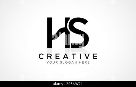 Modèle vectoriel de conception de logo HS Letter. Lettre initiale de l'alphabet logo HS avec illustration professionnelle brillante Reflection. Illustration de Vecteur