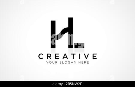 Modèle de vecteur de conception de logo HL Letter. Lettre initiale de l'alphabet logo HL avec brillant reflet Business Illustration. Illustration de Vecteur