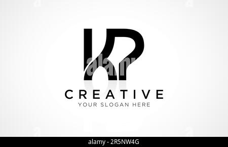 Modèle vectoriel de conception de logo de lettre KP. Lettre initiale de l'alphabet logo KP avec illustration professionnelle brillante Reflection. Illustration de Vecteur