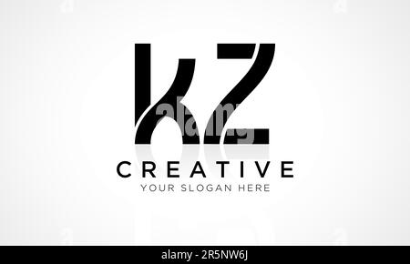 Modèle vectoriel KZ Letter logo Design. Lettre initiale de l'alphabet logo KZ Design avec brillant Reflection Business Illustration. Illustration de Vecteur