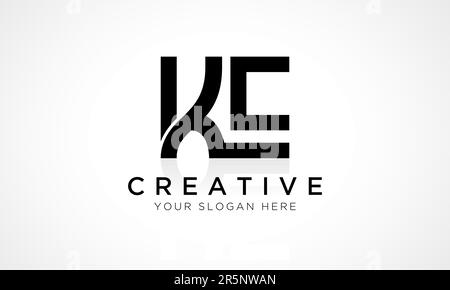 MODÈLE vectoriel DE logo LETTRE KE. Lettre initiale de l'alphabet logo KE Design avec brillant Reflection Business Illustration. Illustration de Vecteur