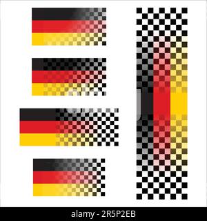 Drapeaux de course à carreaux Illustration de Vecteur