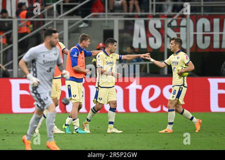 Milan, Italie. 04th juin 2023. Davide Faraoni (Hellas Verona) pendant le match italien 'erie A' entre Milan 3-1 Hellas Verona au stade Giuseppe Meazza sur 4 juin 2023 à Milan, Italie. Crédit: Maurizio Borsari/AFLO/Alay Live News crédit: AFLO Co. Ltd./Alamy Live News Banque D'Images