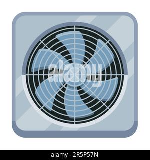 Ventilateur d'extraction. Ventilateur, refroidisseur pour l'ordinateur. Illustration vectorielle. SPE 10. Illustration de Vecteur