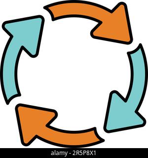 Entourez l'icône de quatre flèches. utilisation pour la conception et le développement de sites web, à des fins commerciales, sur des supports d'impression, sur le web ou tout type de tâche de conception. Illustration de Vecteur