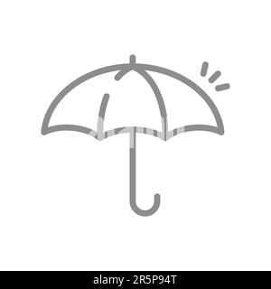 Icône de vecteur de ligne simple parapluie. Assurance, symbole protégé et sécurisé. Illustration de Vecteur