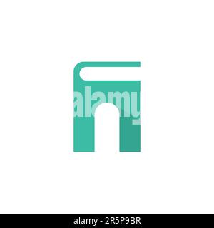 N logo du livre. Icône de livre lettre N Illustration de Vecteur