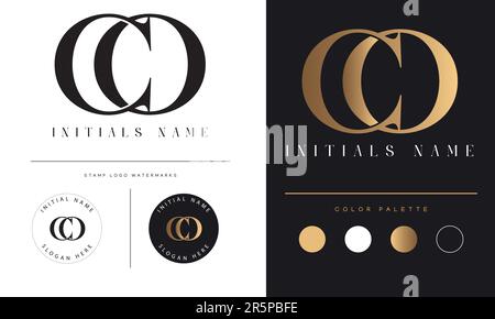 Luxe CO ou OC initiale Monogramme texte lettre logo Design Illustration de Vecteur