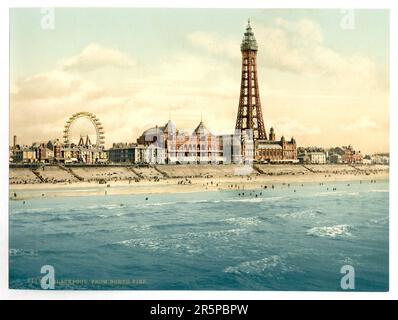 De North Pier, Blackpool, Angleterre 1 impression photomécanique : photochromie, couleur. Date: 1890 Banque D'Images