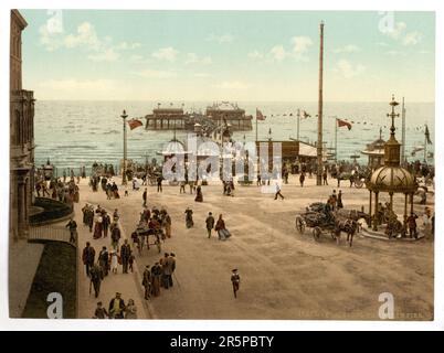 North Pier, Blackpool, Angleterre 1 impression photomécanique , photochromie, couleur. Date: 1890 Banque D'Images