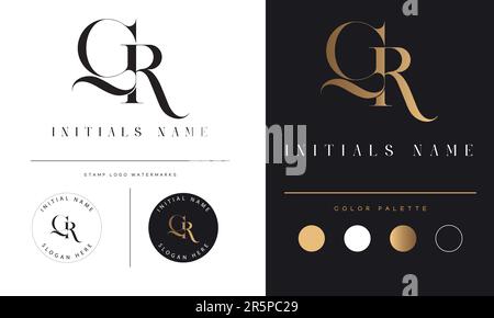 Luxe GR ou RG initiale Monogramme texte lettre logo Design Illustration de Vecteur