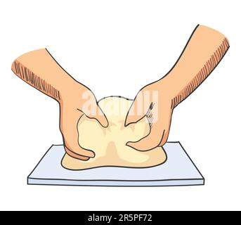 Illustration d'esquisse de pâte à pétrir les mains Illustration de Vecteur