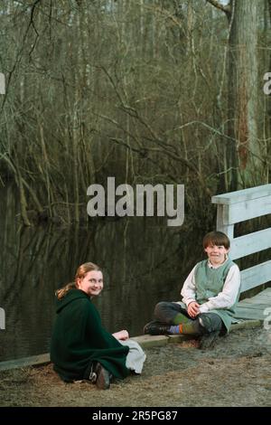 Portraits des réacteurs au champ de bataille national de Moores Creek, NC Banque D'Images