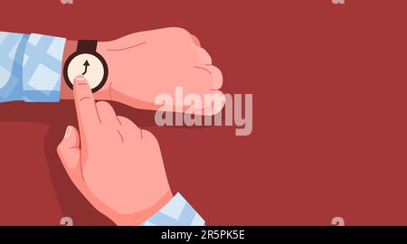 Contrôle du temps avec la montre. Illustration vectorielle Illustration de Vecteur