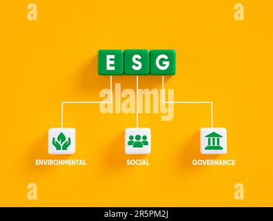 Gouvernance sociale environnementale concept ESG. Banque D'Images