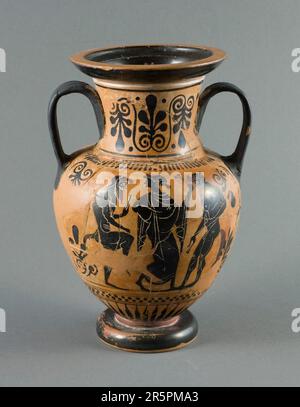 Amphora (pot de stockage) Date: 490-480 BCE artiste: Attribué au Michigan Painter Greek; Athènes Banque D'Images