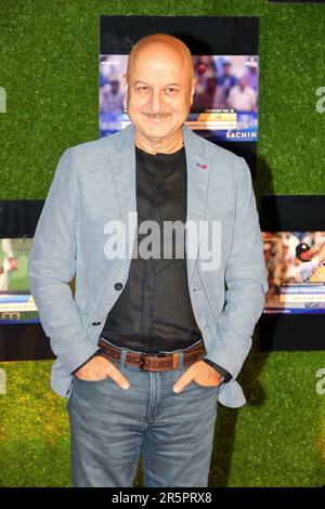 Anupam Kher, acteur indien, réalisateur, producteur, tapis rouge, Sachin: Un milliard de rêves, Mumbai, Inde, 24 mai 2017 Banque D'Images