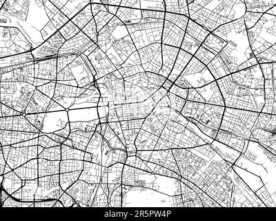 Carte routière vectorielle de la ville de Berlin Centrum en Allemagne sur fond blanc. Banque D'Images