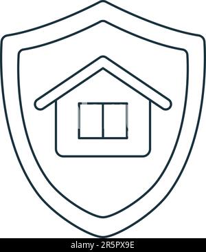 Icône de protection de la maison. Panneau monochrome simple de la collection de sécurité. Icône de protection de la maison pour le logo, les modèles, la conception Web et les infographies. Illustration de Vecteur