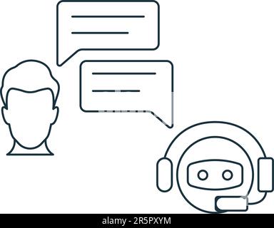 Icône de robot de discussion. Signe simple monochrome de la collection vocale. Icône de chat bot pour logo, modèles, web design et infographics. Illustration de Vecteur