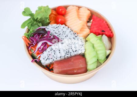 salade de fruits et légumes ou cantaloup, salade de fruits et de laitue dans la boîte Banque D'Images