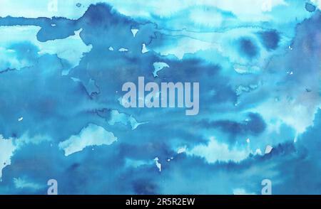 arrière-plan bleu abstrait aquarelle Banque D'Images