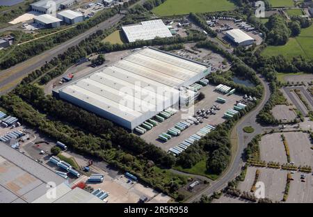 Vue aérienne du centre ASDA Distributrion à Washington, Tyne & Wear Banque D'Images