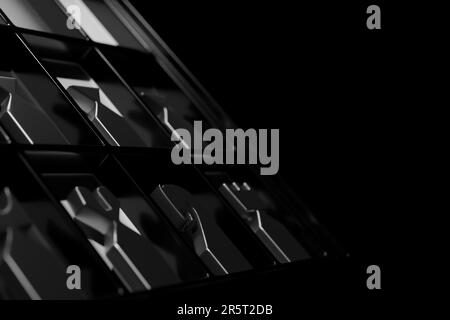 3D Digital Chess Board lumière dynamique futuriste détaillée, tension, compétition, stratégie, planification, arrière-plan sombre, bokeh, flou Banque D'Images