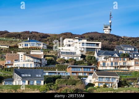 France, Normandie, Seine Maritime, Fecamp, Cap Fagnet, Les villas du Cap Fagnet Banque D'Images