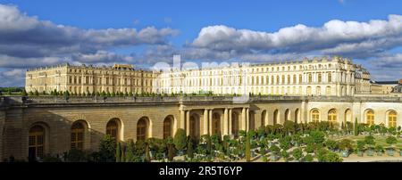 France, Yvelines, Versailles, château de Versailles classé au patrimoine mondial de l'UNESCO, Orangerie et son parterre Banque D'Images