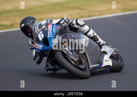 04 juin 2023: Lac d'Elkhart, WI - # 6 Cameron Beaubier conduit sa BMW pendant les échauffements aux courses de Superbike de MotoAmerica à Road America à Lac d'Elkhart, WI - Mike Wulf/CSM Banque D'Images