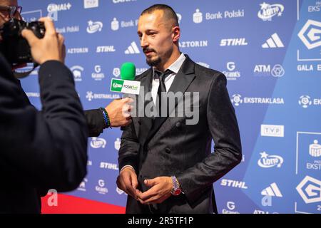 Varsovie, Pologne. 29th mai 2023. Adam Zrelak joueur de Warta Poznan vu pendant le Gala d'Ekstraklasa 2023 à Varsovie. Crédit : SOPA Images Limited/Alamy Live News Banque D'Images