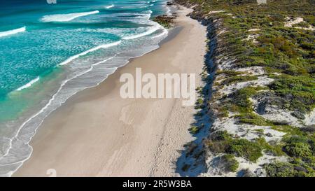 Une vue aérienne de Kangaroo Island Pennington Bay Beach en Australie Banque D'Images