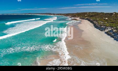 Une vue aérienne de Kangaroo Island Pennington Bay Beach en Australie Banque D'Images
