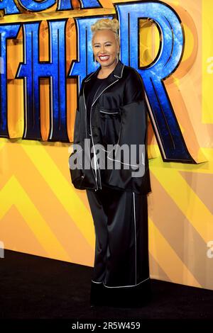 Londres, Royaume-Uni. 08th févr. 2018. Emeli Sande participe à la première européenne de 'Black Panther' à Eventim Apollo à Londres. (Photo de Fred Duval/SOPA Images/Sipa USA) crédit: SIPA USA/Alay Live News Banque D'Images