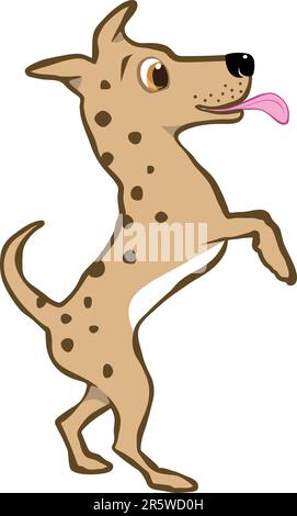 Illustration vectorielle modifiable d'un cartoon happy dog Illustration de Vecteur