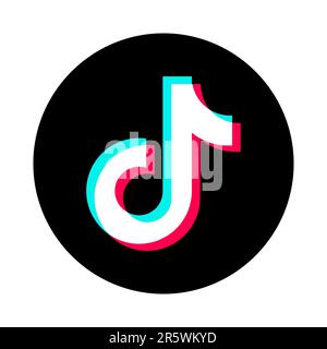 Icône de vecteur TikTok. Icône de réseaux sociaux isolée sur fond blanc Illustration de Vecteur