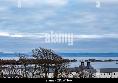 Pagodes de la distillerie Ardbeg, île d'Islay, Hébrides intérieures, Écosse, Royaume-Uni Banque D'Images