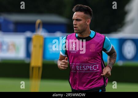 Appiano Gentile, Italie. 05th juin 2023. Lautaro Martinez du FC Internazionale en action lors de la dernière journée médiatique de l'UEFA Champions League de la session d'entraînement du FC Internazionale au centre d'entraînement Suning avant leur match final de l'UEFA Champions League contre le Manchester City FC. (Photo de Fabrizio Carabelli/SOPA Images/Sipa USA) crédit: SIPA USA/Alay Live News Banque D'Images