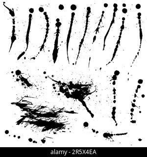 Dix-sept d'encre vecteur modifiable distinctes conceptions splatter Illustration de Vecteur