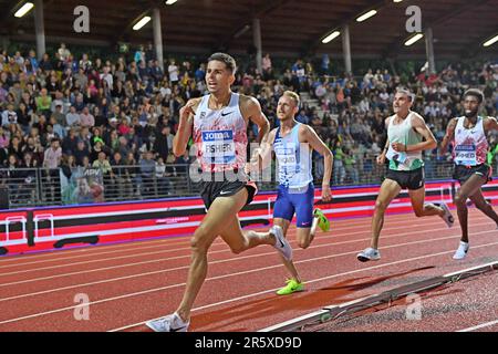 Grant Fisher (USA) se classe 11ème du 5 56,99 m en 12:30, lors du Golden Gala Pietro Mennea, vendredi 2 juin 2023, à Florence, Italie. (Jiro Mochizuki/image du sport) Banque D'Images