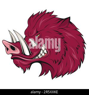 Sanglier. Illustration vectorielle d'un côté de porc sauvage. Symbole pour la faune et la zoologie ou le sport de chasse, le trophée d'équipe et le design du club du zoo nature Illustration de Vecteur