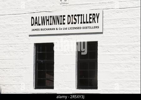 Sign, distillerie de whisky Dalwhinnie, Inverness-shire, Dalwhinnie, Écosse, whisky, distillerie de whisky, distillerie de whisky Banque D'Images