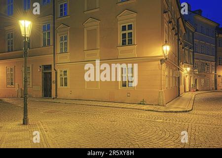 Ville de la petite ville, Mala Strana, pavés, Prague, Bohême, République tchèque Banque D'Images